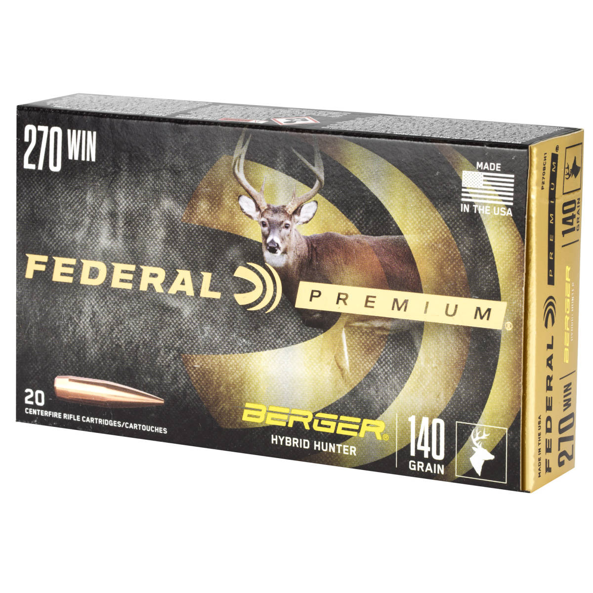 Federal P270BCH1 Premium 270Win 140gr Berger Hybrid Hunter 20 Per Box/10-img-3