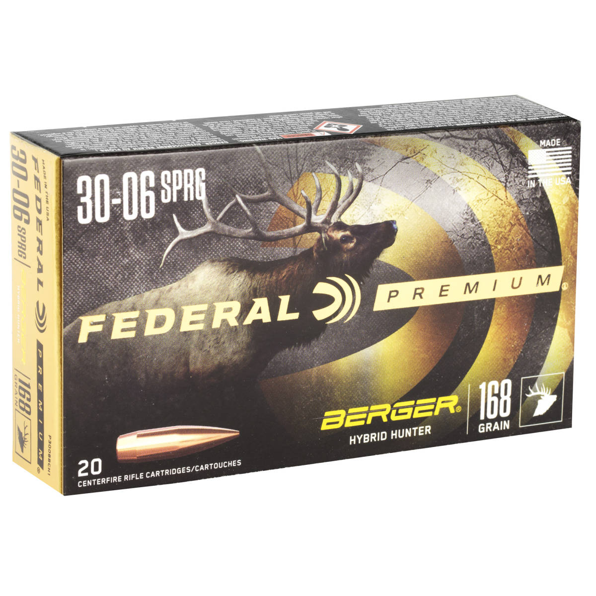 Federal P3006BCH1 Premium 30-06Springfield 168gr Berger Hybrid Hunter 20-img-2
