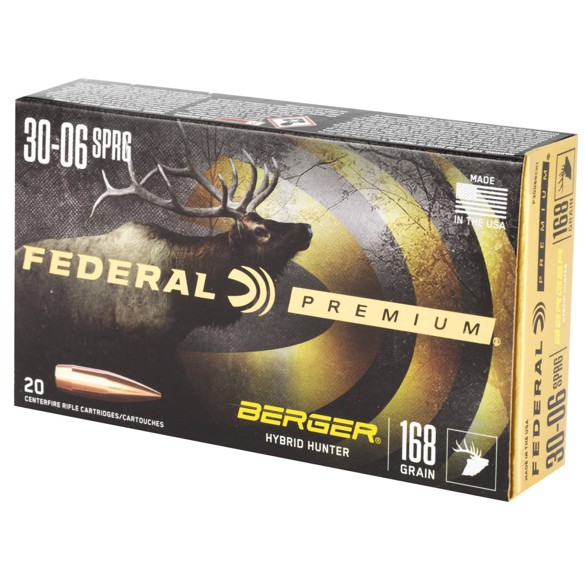 Federal P3006BCH1 Premium 30-06Springfield 168gr Berger Hybrid Hunter 20-img-3