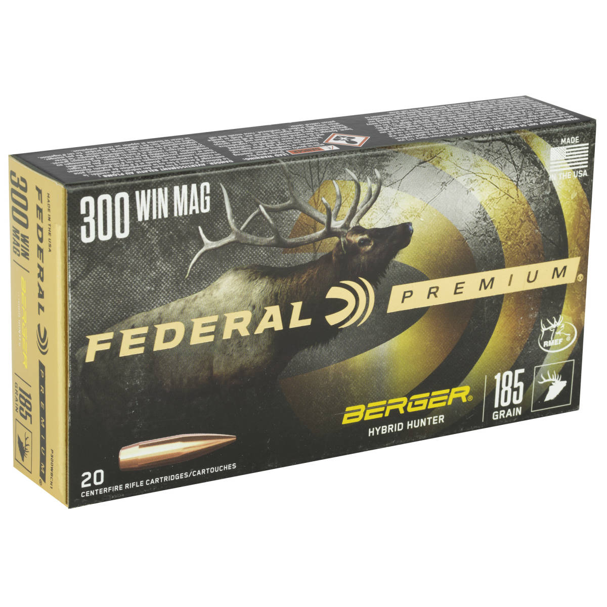 Federal P300WBCH1 Premium 300WinMag 185gr Berger Hybrid Hunter 20 Per...-img-2