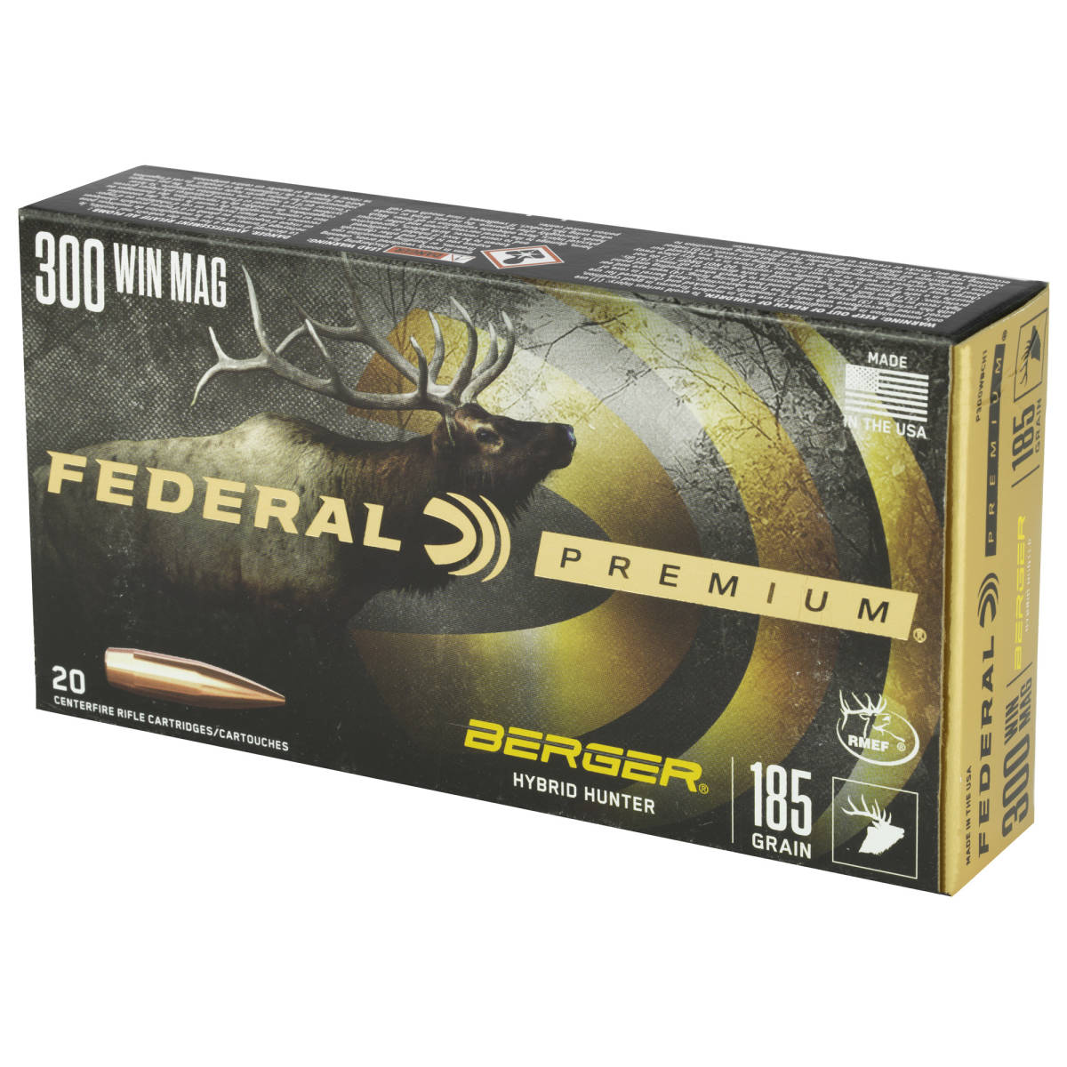 Federal P300WBCH1 Premium 300WinMag 185gr Berger Hybrid Hunter 20 Per...-img-3