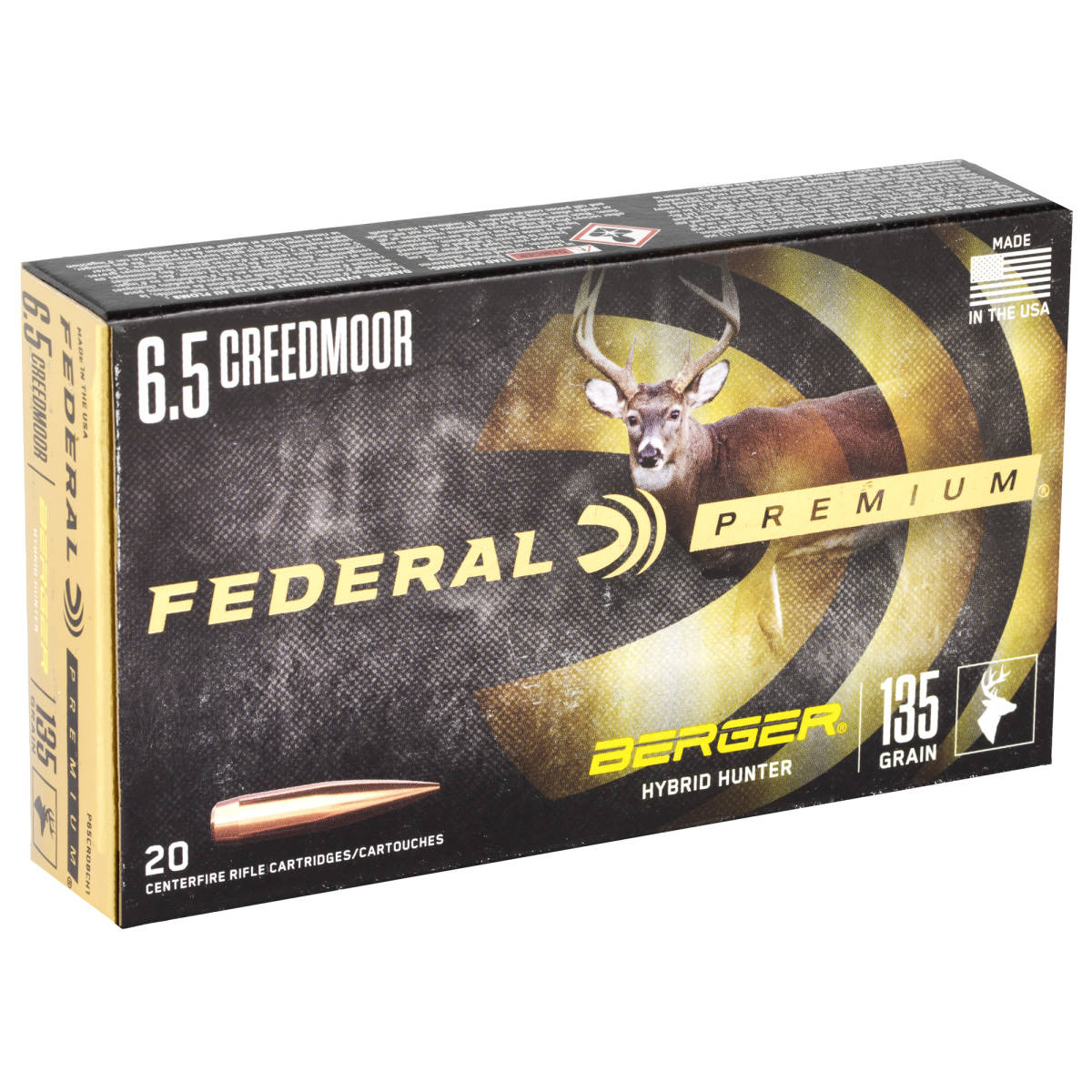 Federal P65CRDBCH1 Premium 6.5Creedmoor 135gr Berger Hybrid Hunter 20...-img-2