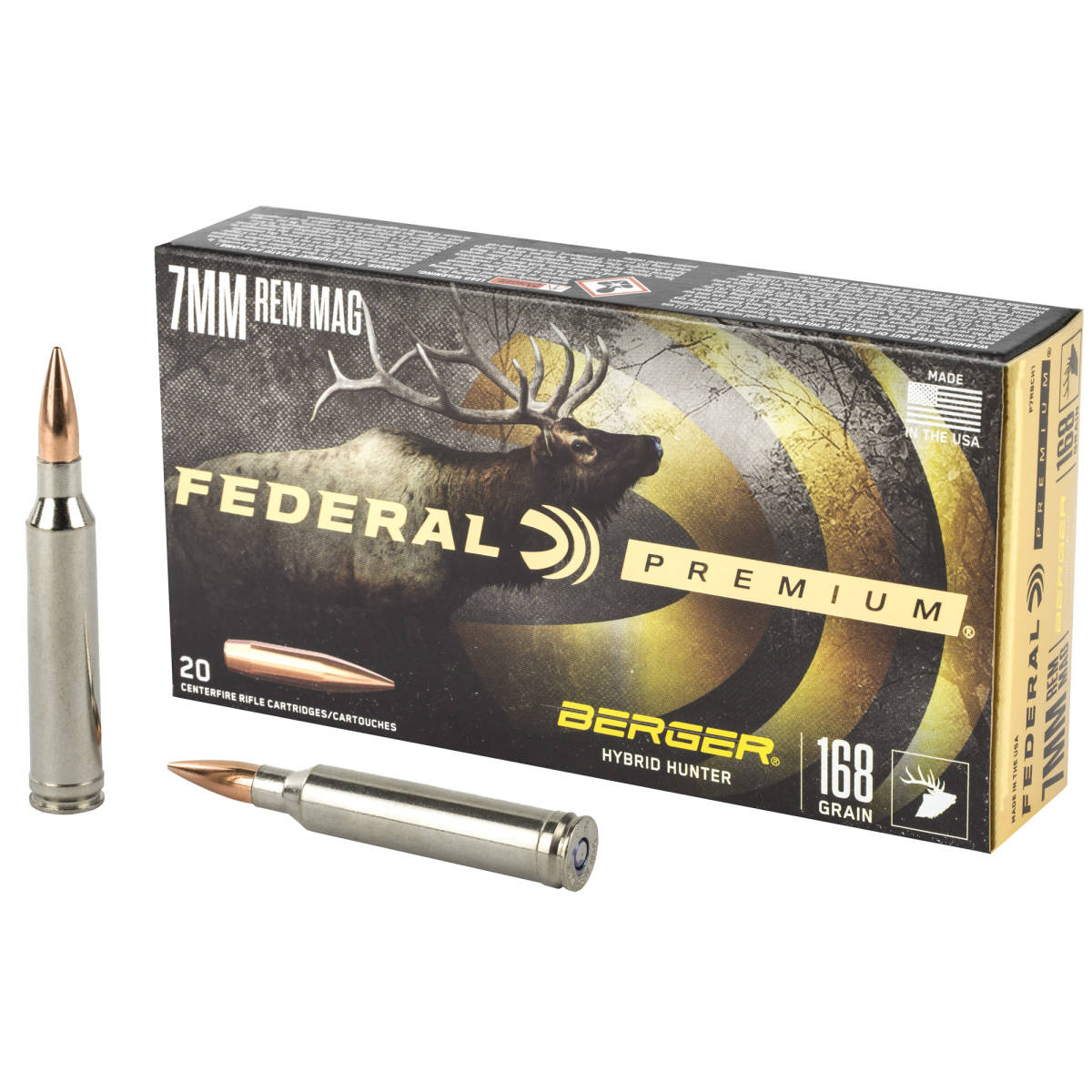 Federal PR7BCH1 Premium 7mmRemMag 168gr Berger Hybrid Hunter 20 Per...-img-1