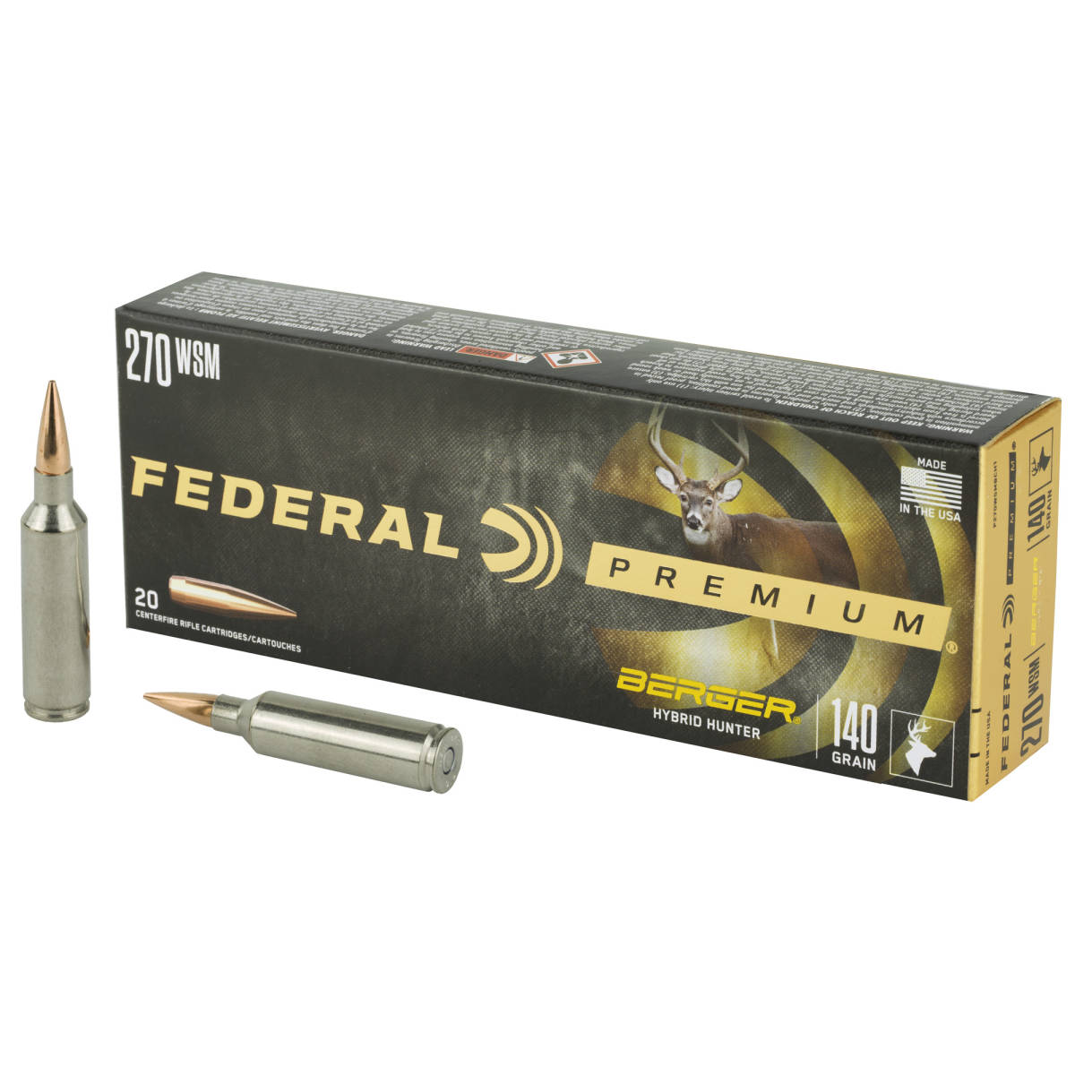 Federal P270WSMBCH1 Premium 270WSM 140gr Berger Hybrid Hunter 20 Per...-img-1