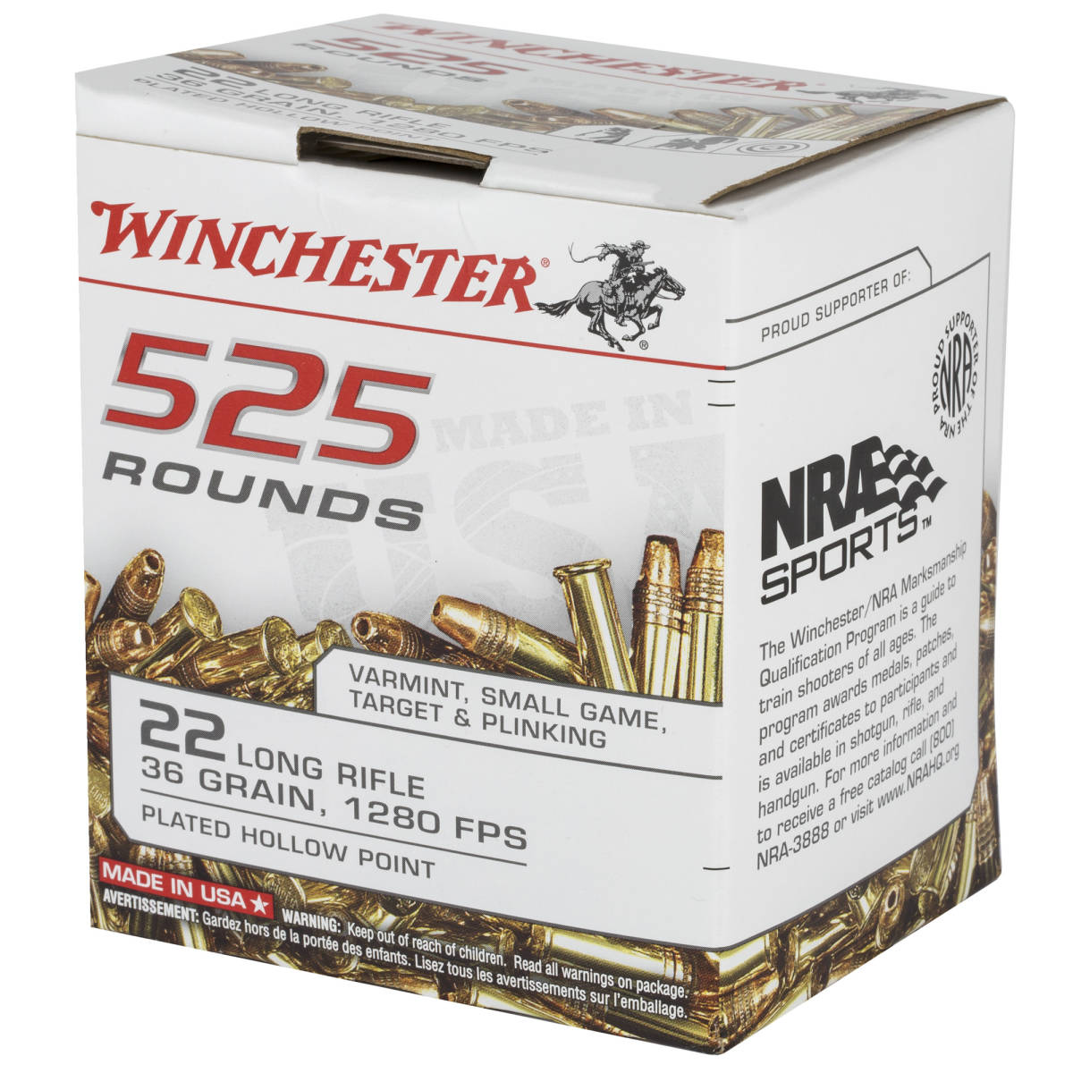 525 ROUNDS WINCHESTER 22LR 36 GR CP HOLLOW POINT 22 LR AMMO AMMUNITION-img-2