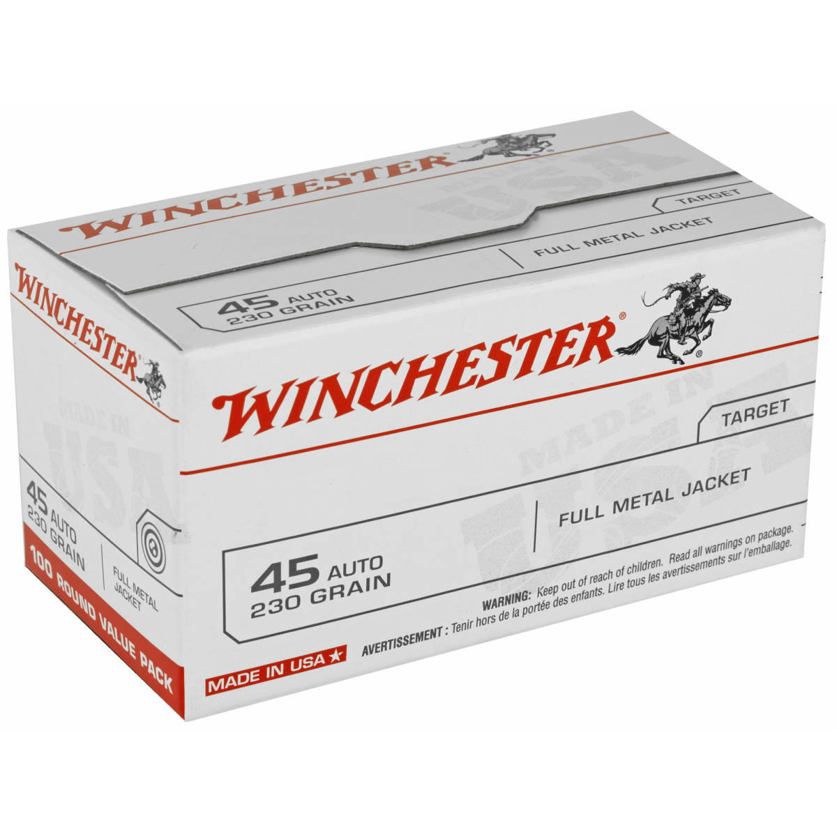 WINCHESTER 45ACP 230GR AMMO FMJ 100 ROUND VALUE PACK 45 ACP-img-1