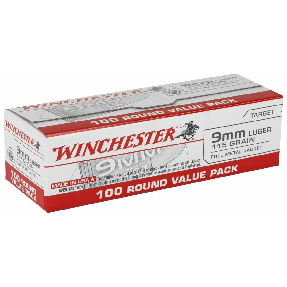 Winchester 9mm Luger 115 gr Full Metal Jacket (FMJ)-img-1
