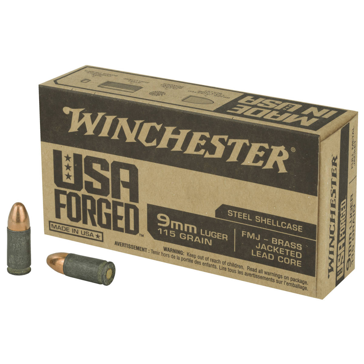 Winchester Ammo WIN9SV USA Forged 9mmLuger 115gr Full Metal Jacket 50...-img-1