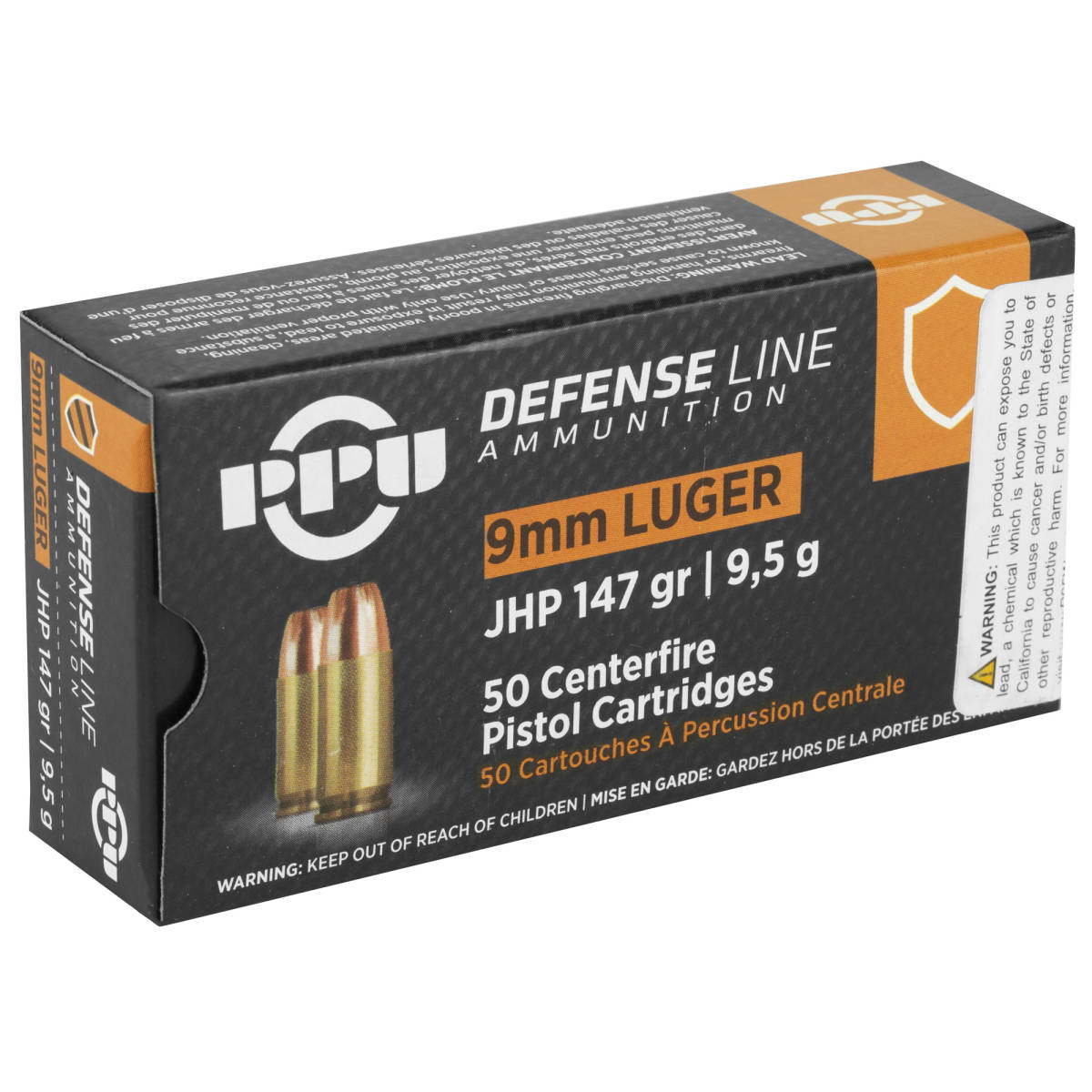 PPU 9mm Personal Defense Ammo 147 gr Jacketed Hollow Point (JHP) 50 Round-img-2