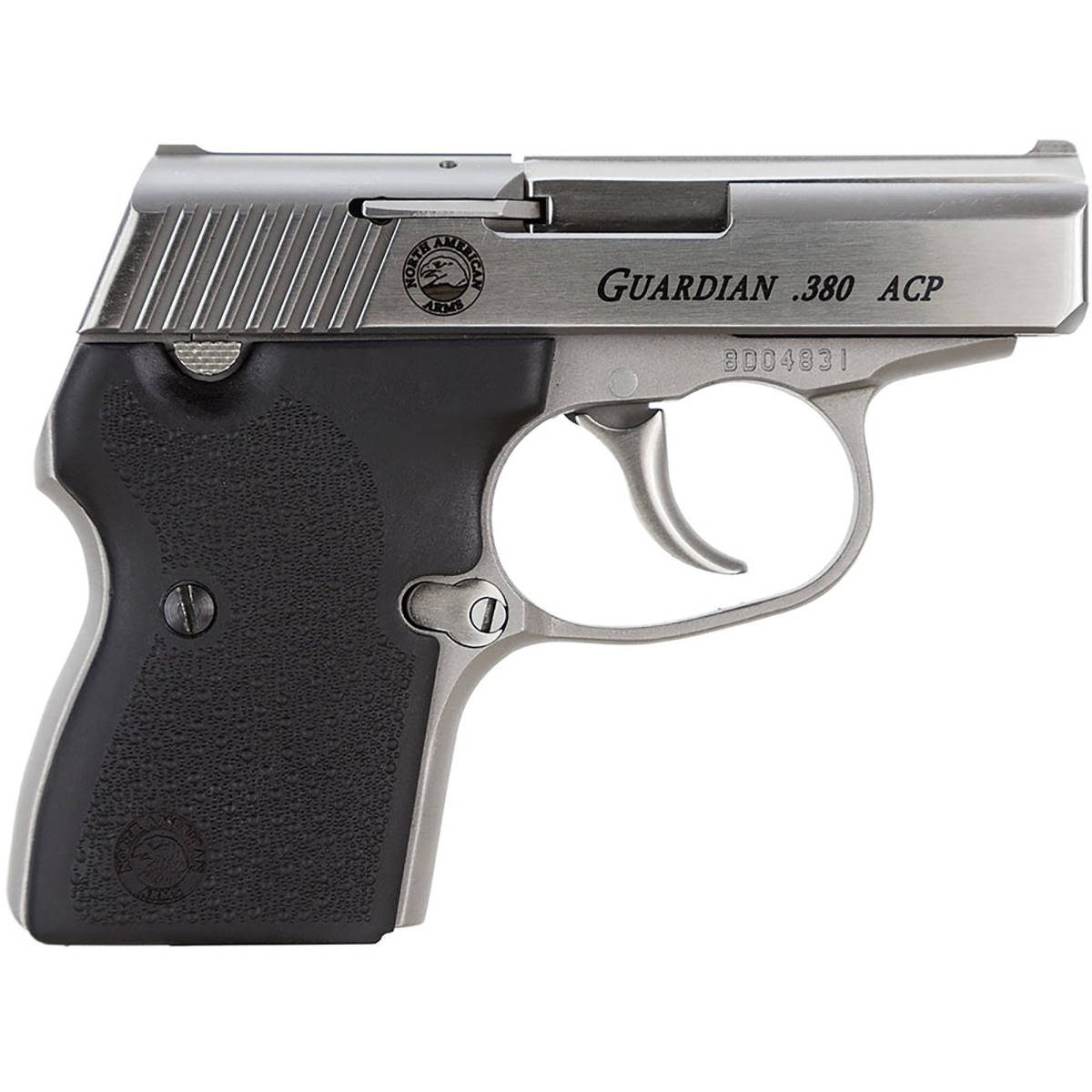 NAA GUARDIAN 380 ACP 2.50” Bbl 6+1 Stainless Steel Black Rubber Grip-img-4
