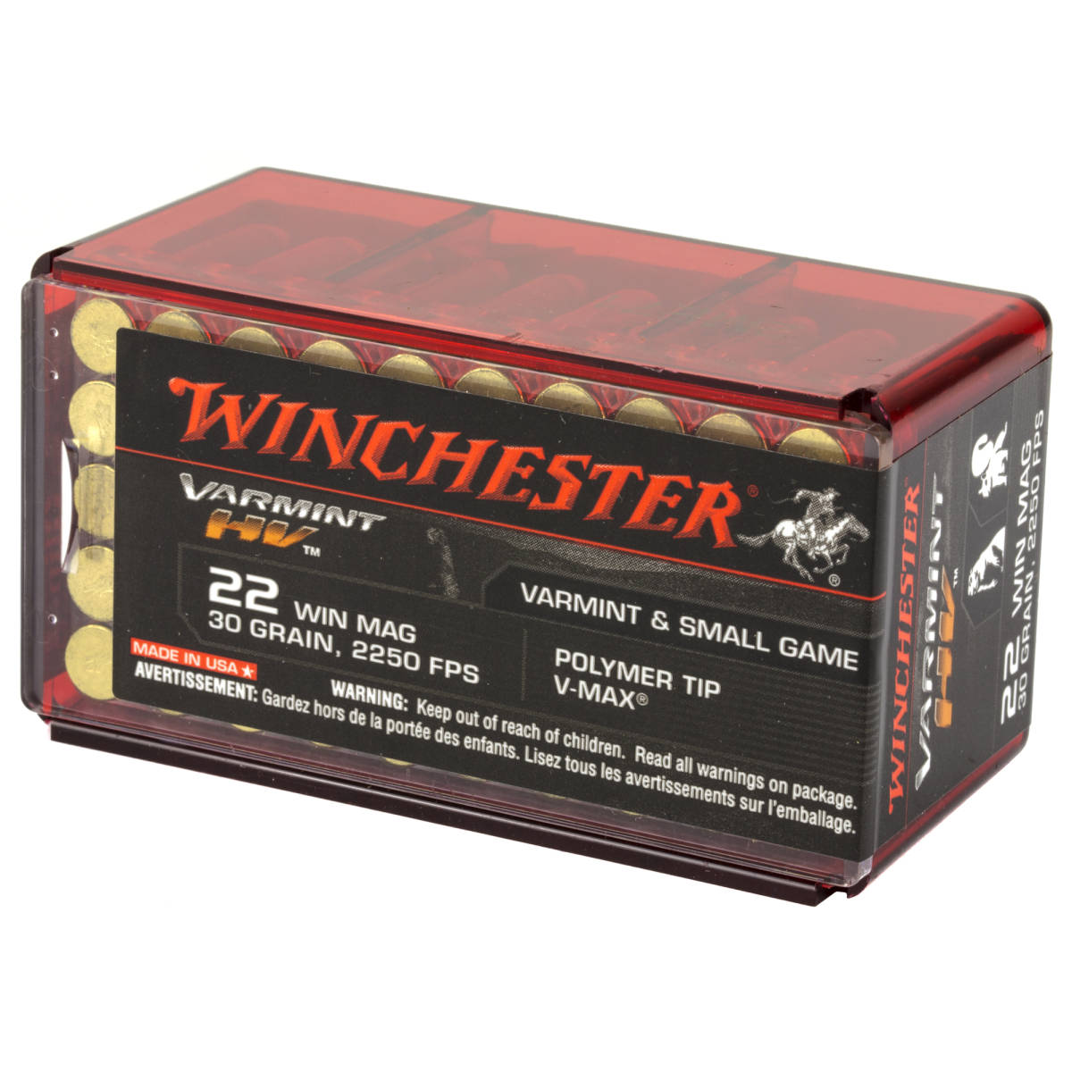 Winchester Ammo S22M2PT Varmint HV 22WMR 30gr Hornady V Max 50 Per...-img-3