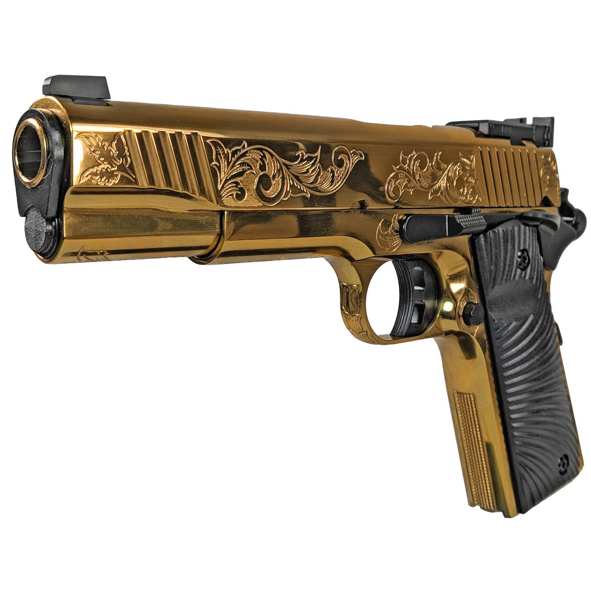 Girsan 390093 MC1911 S Lux 45 ACP 8+1 5” Gold Plated PVD Steel Barrel-img-3