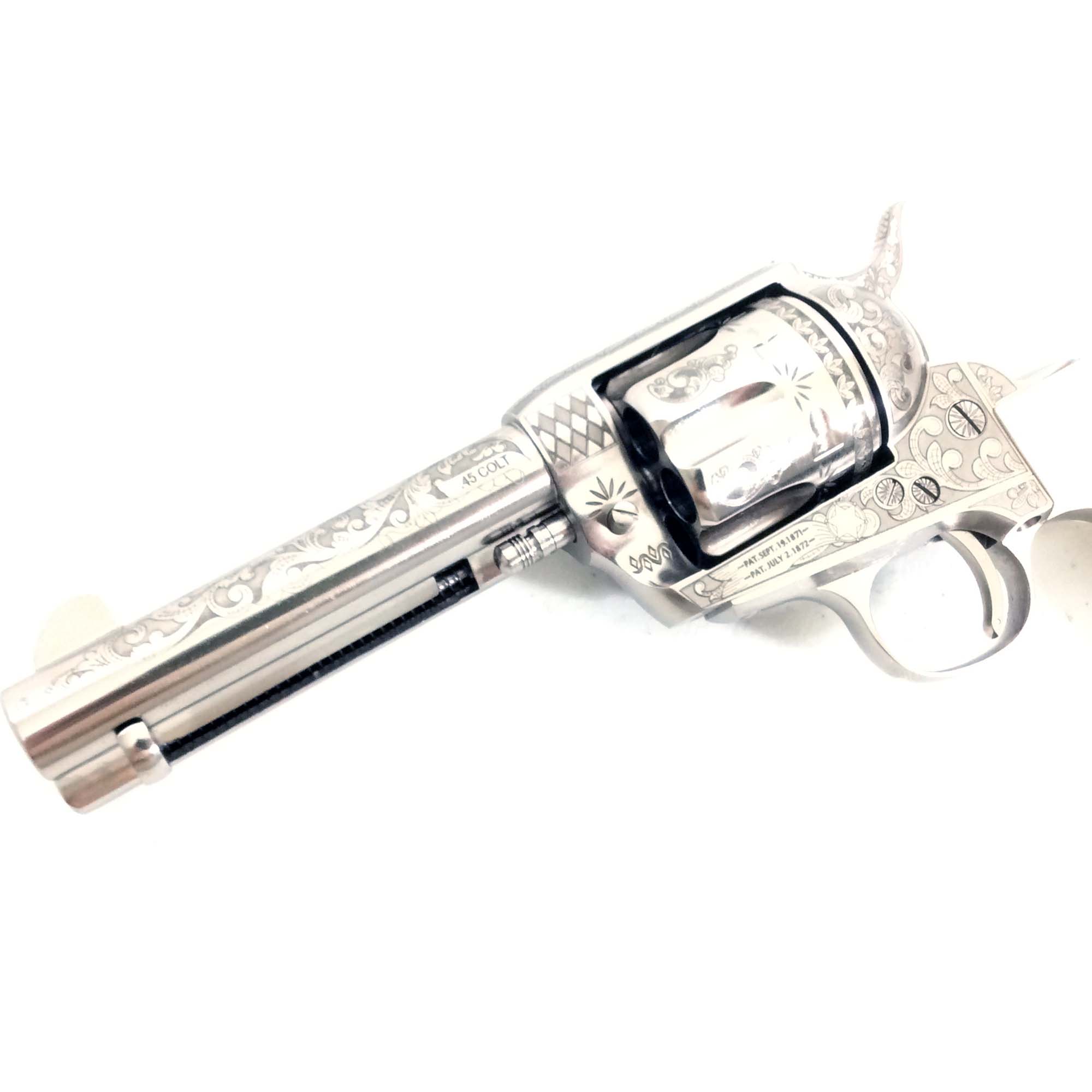 Cimarron .45 LC S/A Revolver 4.75” George Patton Engraved | Black ...