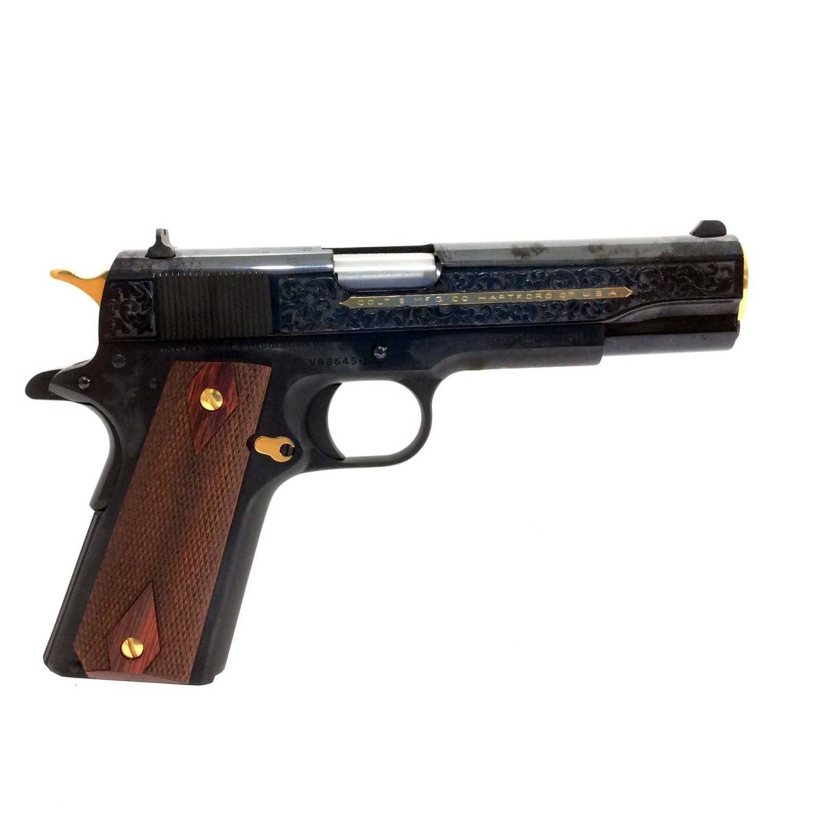 COLT 1911 HERITAGE 38 SUPER EXCLUSIVE GOLD BLUE DELUXE-img-6