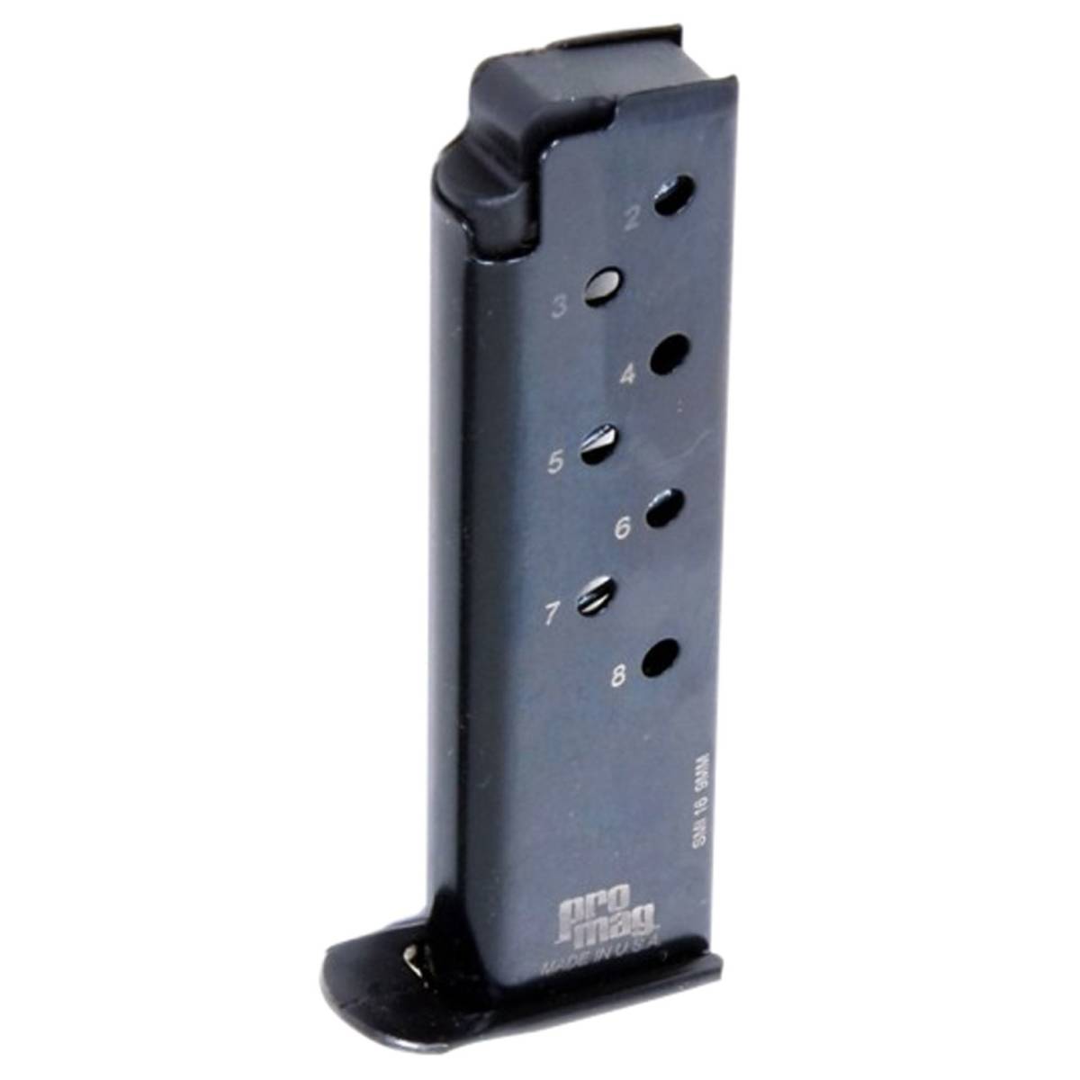 ProMag SMI16 Standard 8rd Single Stack 9mm Luger Fits S&W M39 Blued Steel-img-1