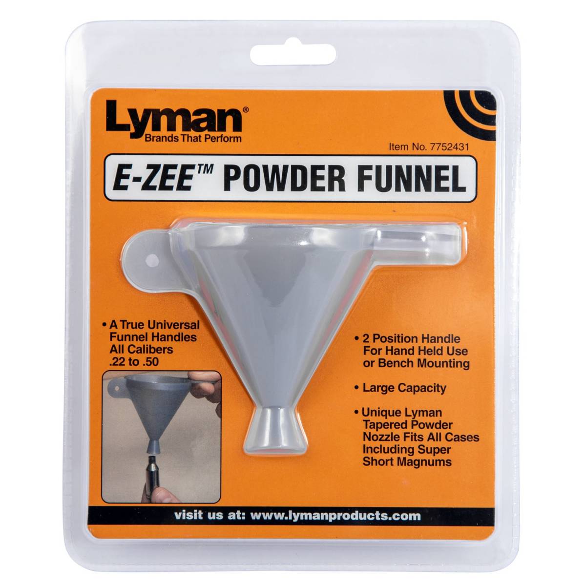 Lyman 7752431 E Zee Powder Funnel 22 50 Universal Other Reloading Lyman 7752431 E Zee Powder Funnel 22 50 Universal Other Reloading