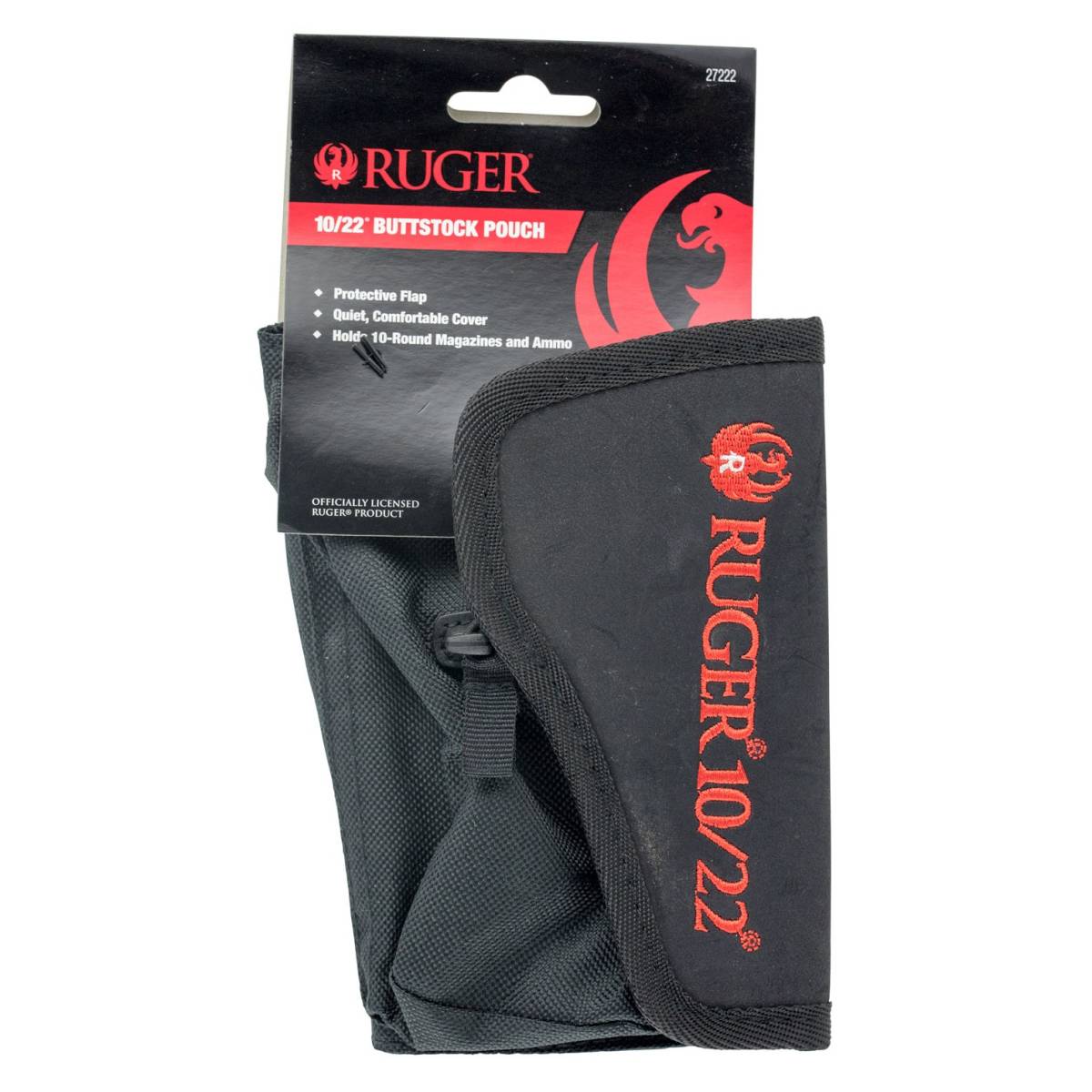 Ruger 27222 Buttstock Shell Holder Black Cordura for 10/22-img-0