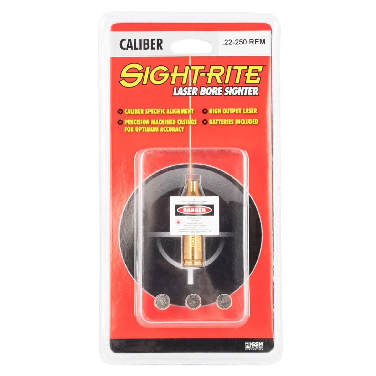 SME XSIBL250 Sight-Rite Laser Bore Sighting System 22-250 Rem Brass Casing-img-0