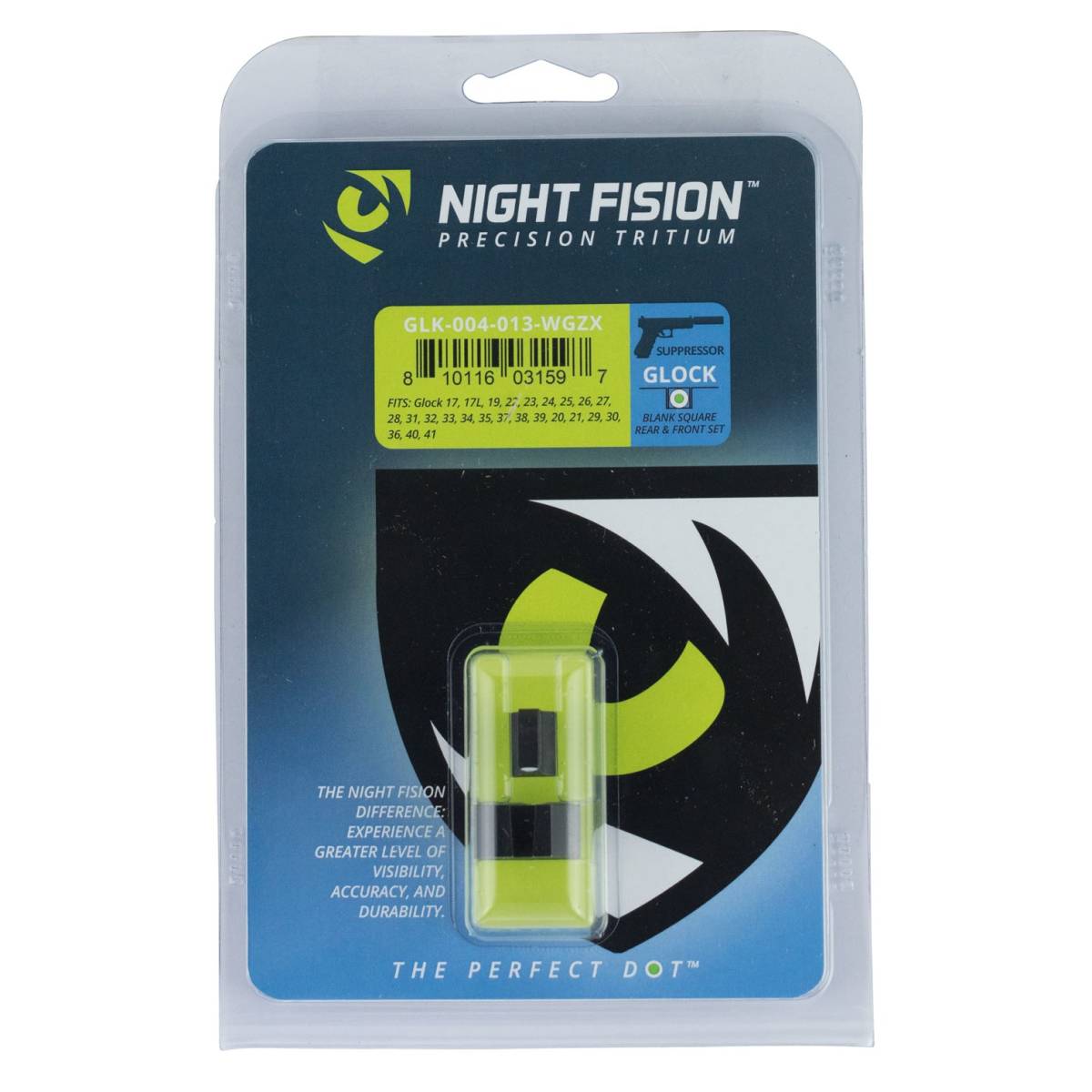 Night Fision GLK004013WGZ Suppressor Height Sights For Glock Green...-img-1