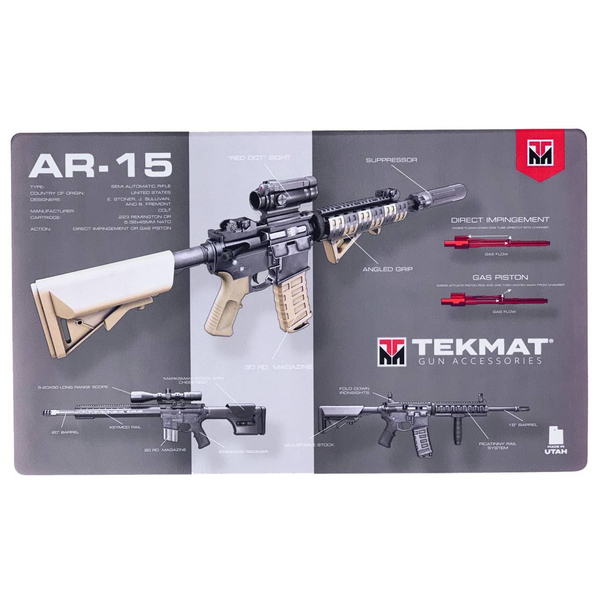 TekMat TEK42AR15WPD AR-15 Weapons Platform Design Door Mat Multi Color...-img-0