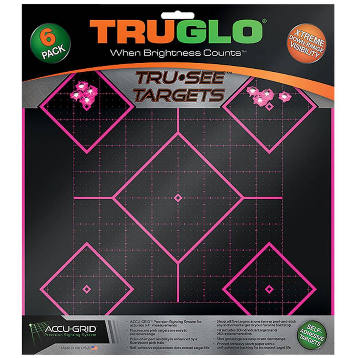 TruGlo TG14P6 Tru-See 5- Diamond Target Self-Adhesive Heavy Paper ...
