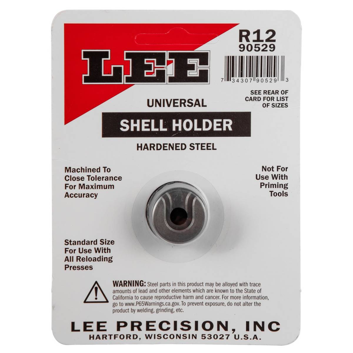 Lee Precision 90529 Shell Holder Universal #12R 6 PPC / 22 7.62x39-img-0