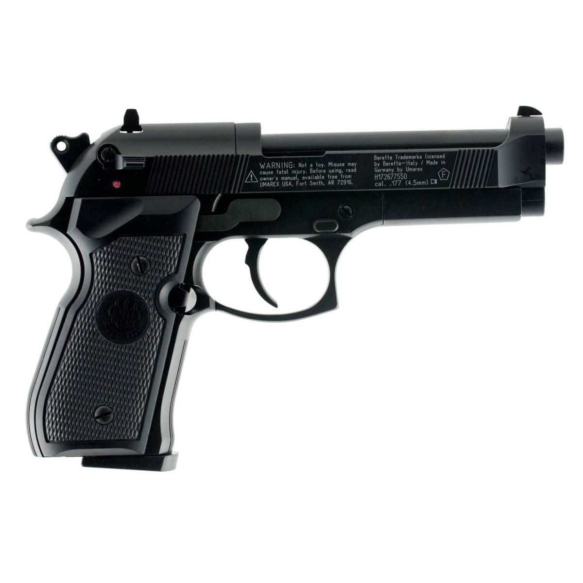 Beretta Air Pistol 2253000 M92 FS CO2 177 Pellet 8rd Black Frame Polymer-img-0