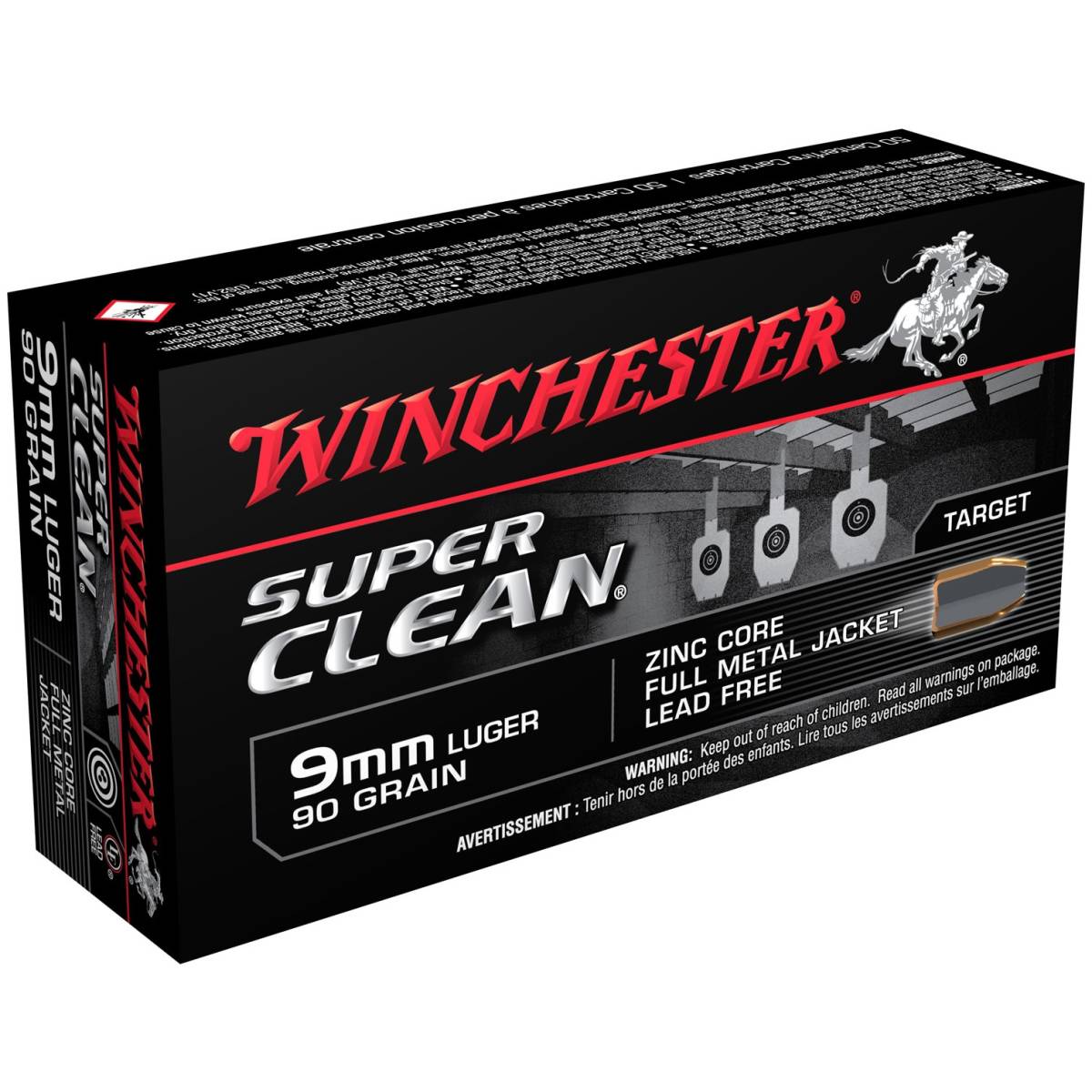 Winchester Ammo W9MMLF Super Clean 9mm Luger 95 gr Lead Free Full Metal...-img-0