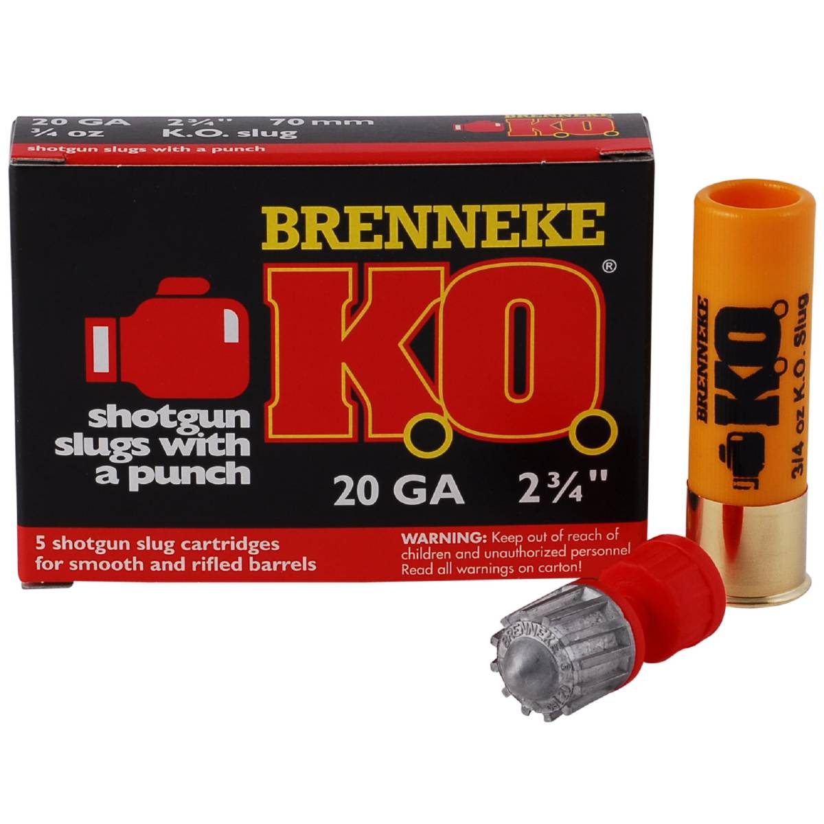 Brenneke K.O. Sabot Slug Shot 20 Gauge 2.75” 3/4 oz-img-3
