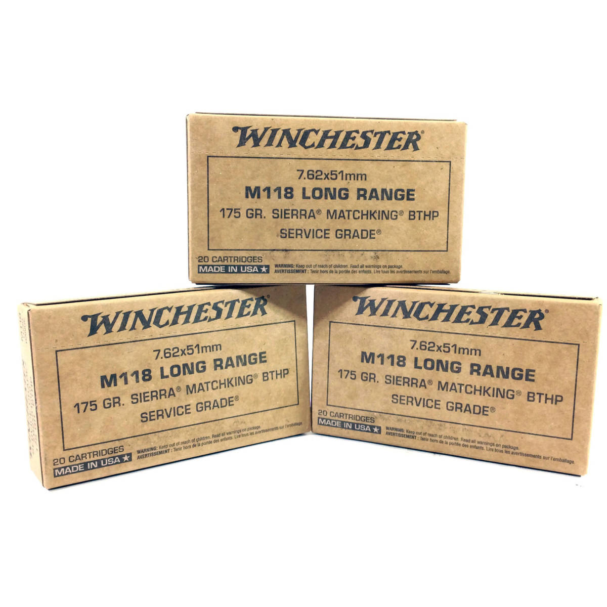 Winchester Sierra 7.62x51mm NATO 175 gr MatchKing Hollow Point 762 ...