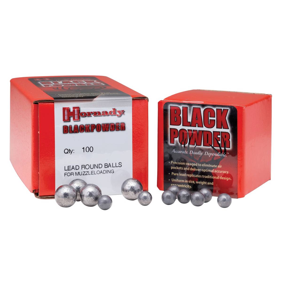 Hornady 6020 Black Powder Lead Balls 36 Cal .375 100 Per Box/40 Case-img-0