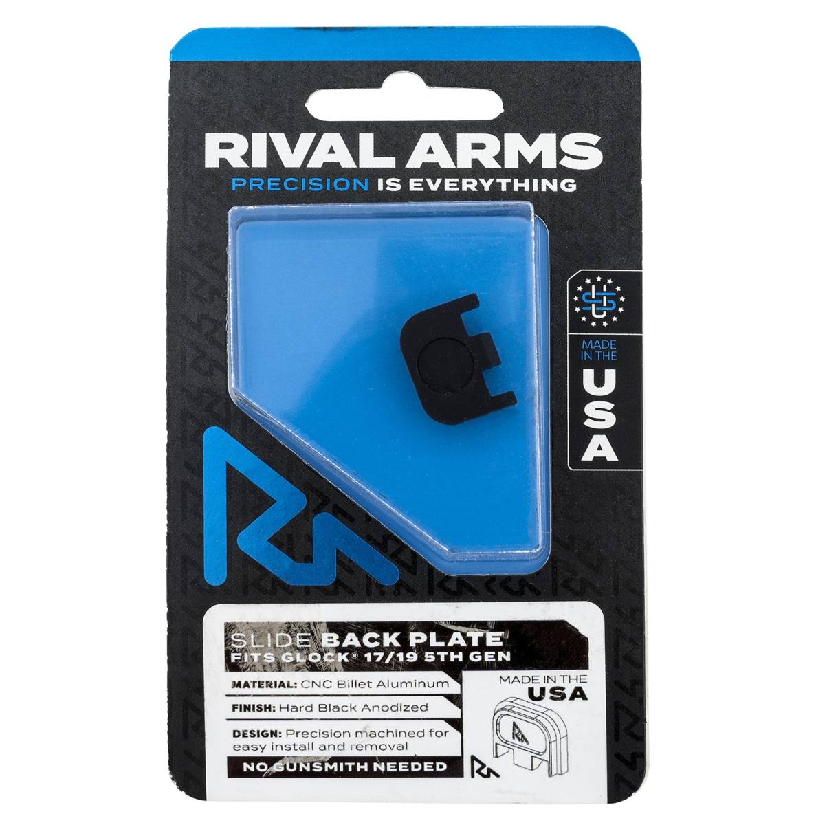 Rival Arms RA43G004A Slide Back Cover Plate Double Stack Black Anodized...-img-0