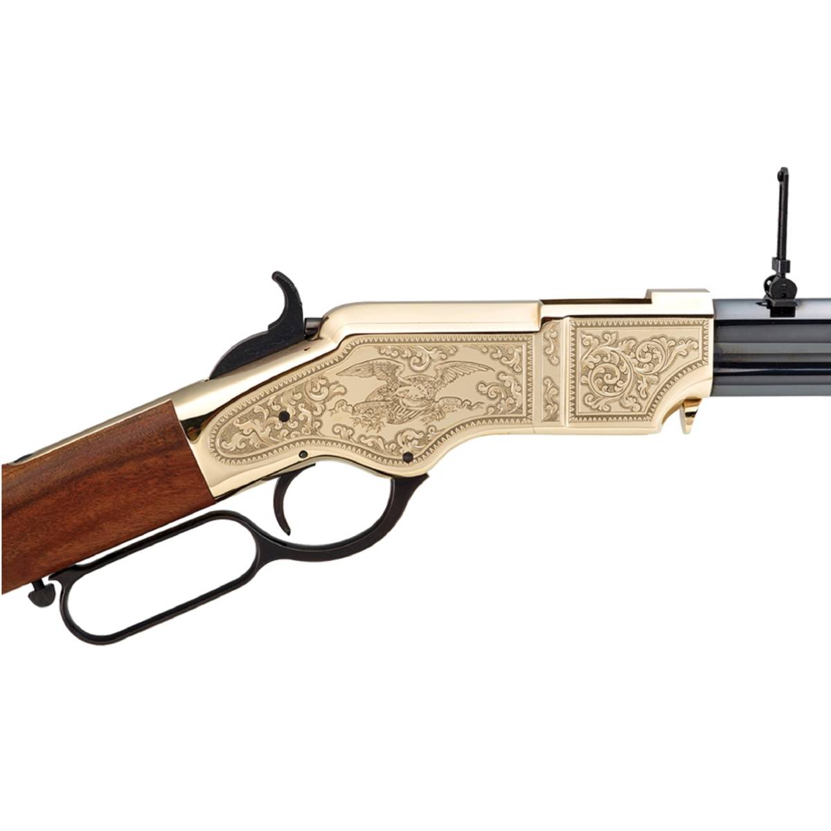 Original Henry Deluxe Engraved 3rd Edition 44-40 Win Walnut Polished Brass-img-3