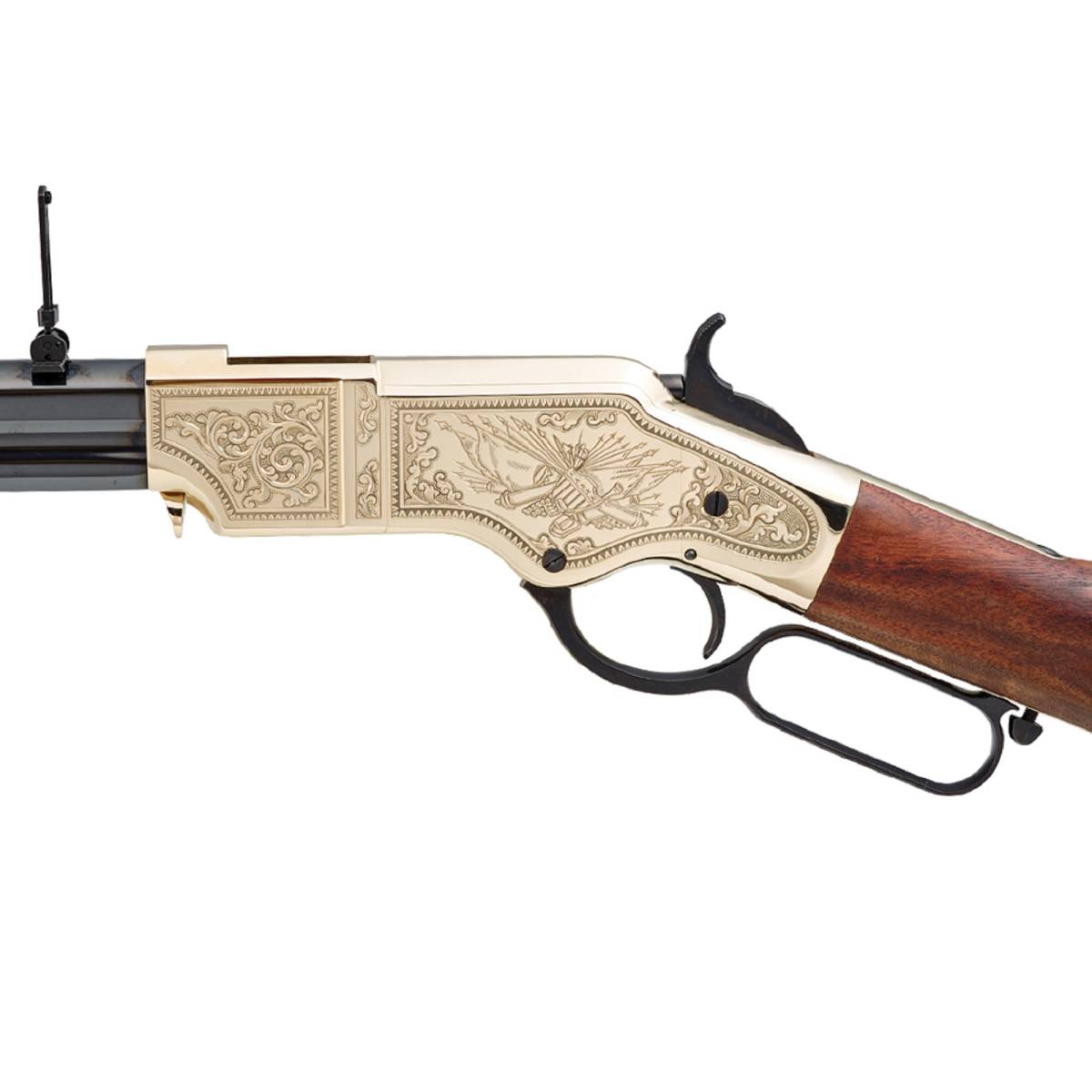 Original Henry Deluxe Engraved 3rd Edition 44-40 Win Walnut Polished Brass-img-4
