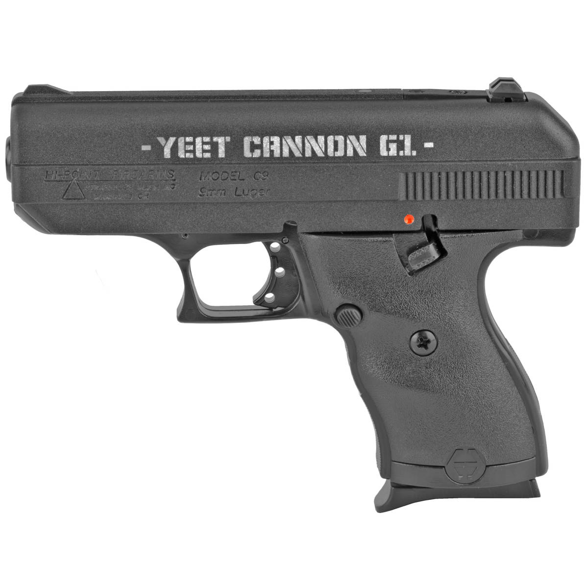 Hi-Point Yeet Cannon C9 YCG1 9mm Pistol 3.50” 8+1 Black Steel Engraved-img-1