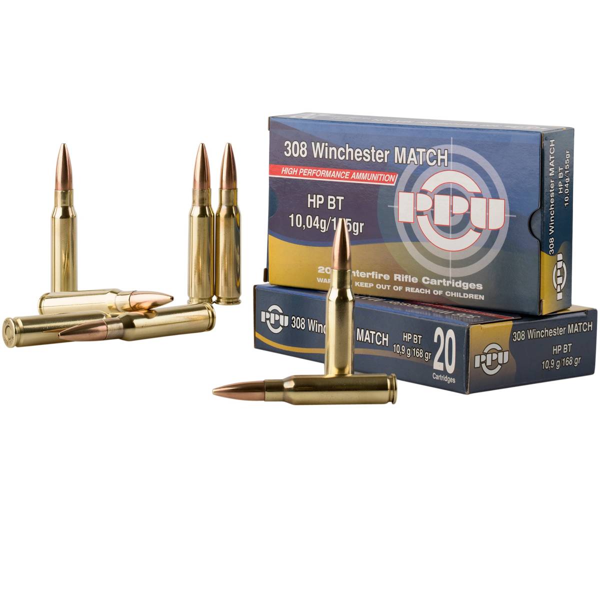 308 Win Match Ammo 168 gr Hollow Point Boat-Tail (HPBT) 308WIN 168gr-img-2
