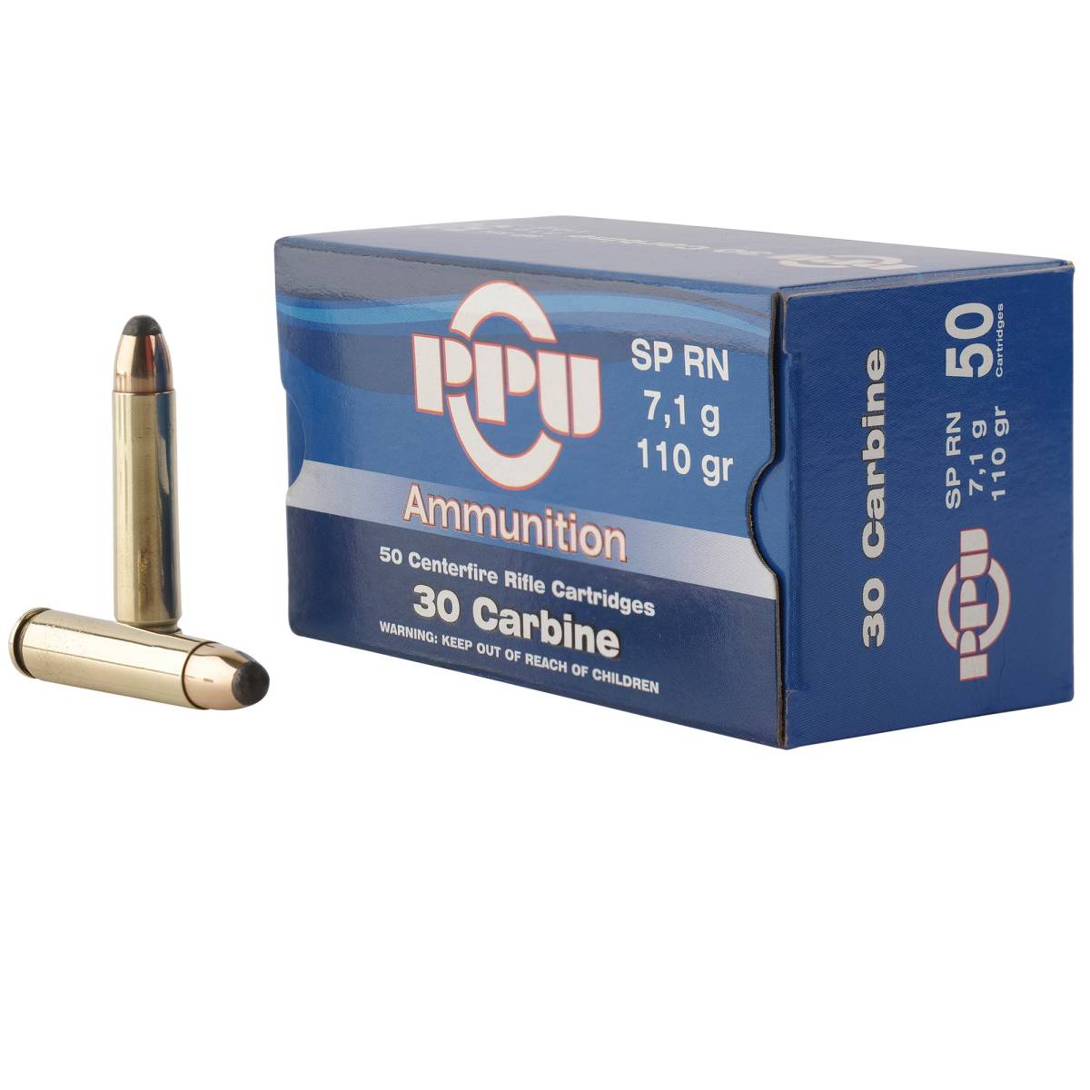 30 Carbine 110gr Soft Point SP Ammo PPU M1 30cal-img-2