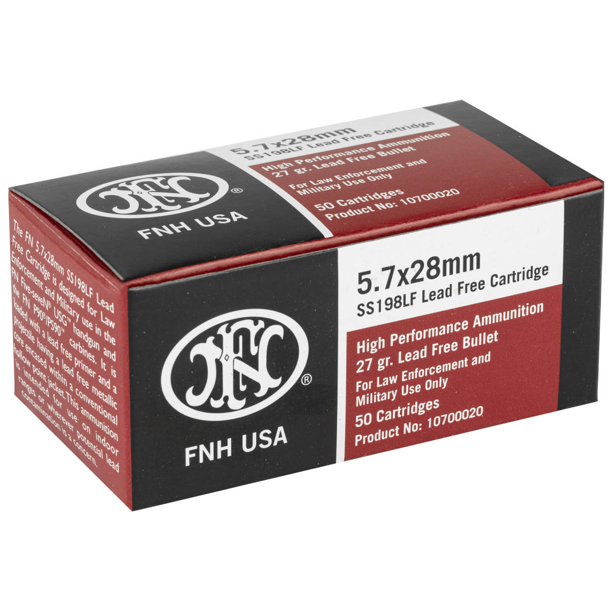 FN 10700020 High Performance 5.7x28mm 27gr Jacketed Hollow Point 50 Per...-img-2