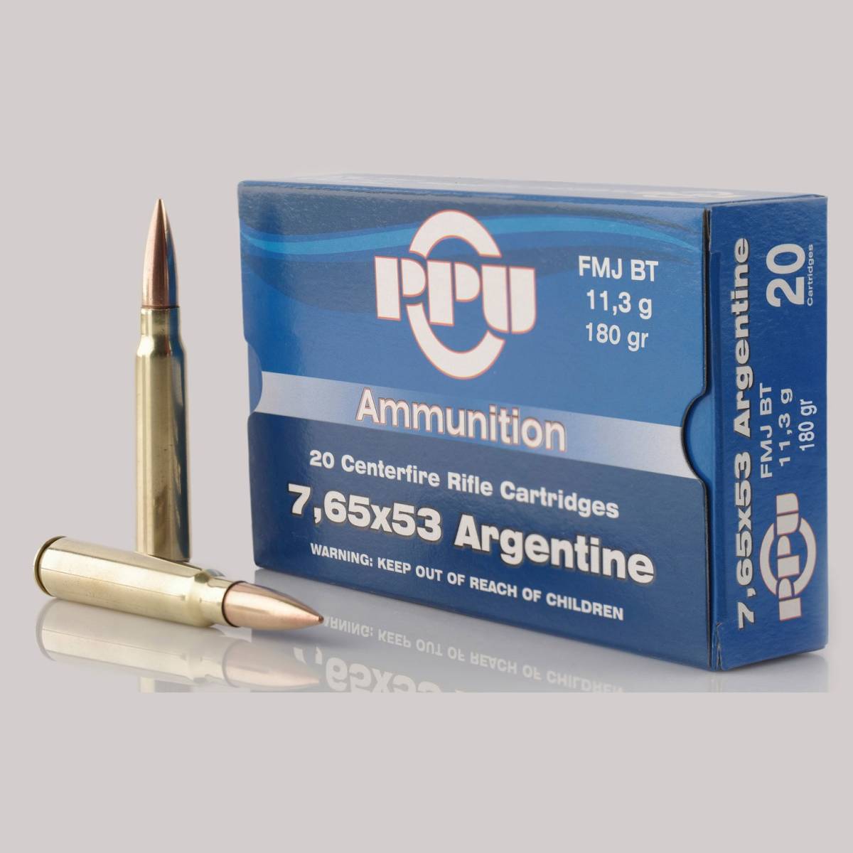 PPU PP7AS Metric Rifle 7.65x53mmArgentine 180gr Soft Point Boat Tail 20...-img-1