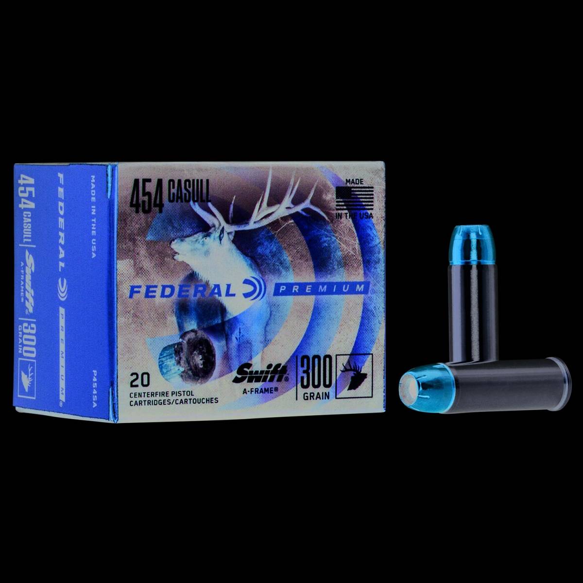 Federal P454SA Premium 454Casull 300gr Swift A Frame 20 Per Box/10 Case-img-1