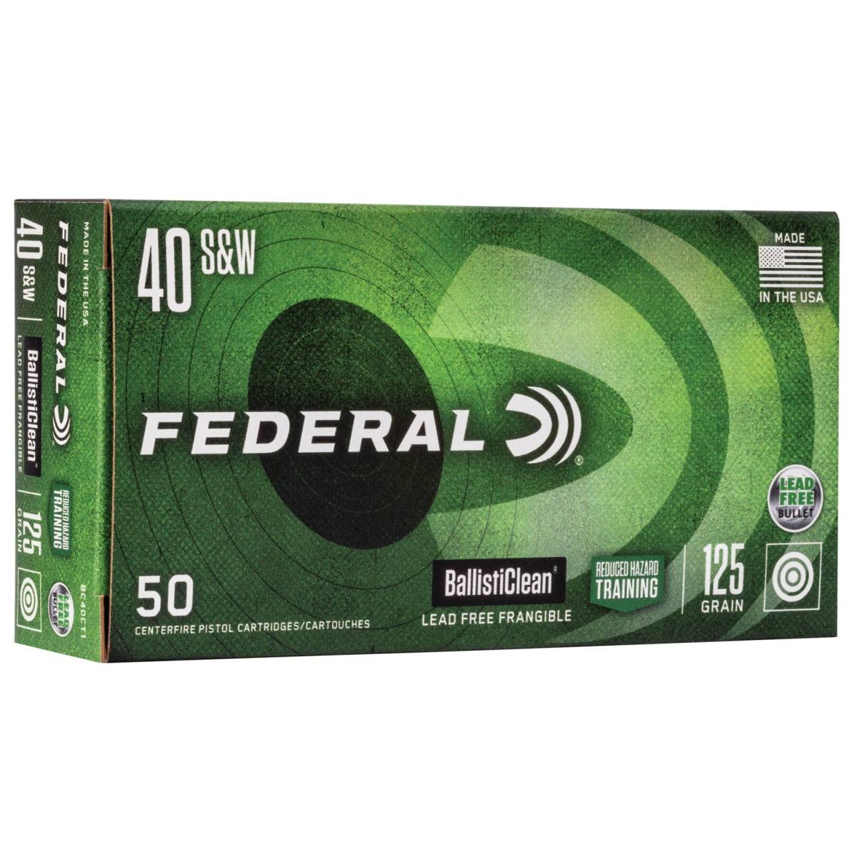 Federal BC40CT1 BallistiClean Reduced Hazard Training 40S&W 125gr Lead...-img-1