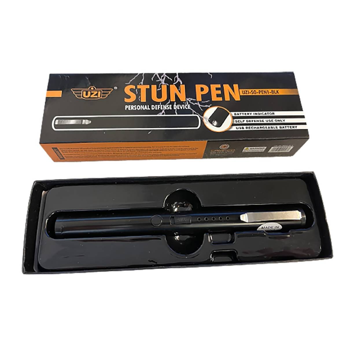 Uzi Accessories UZISGPEN1BLK Stun Pen Black Aluminum-img-0