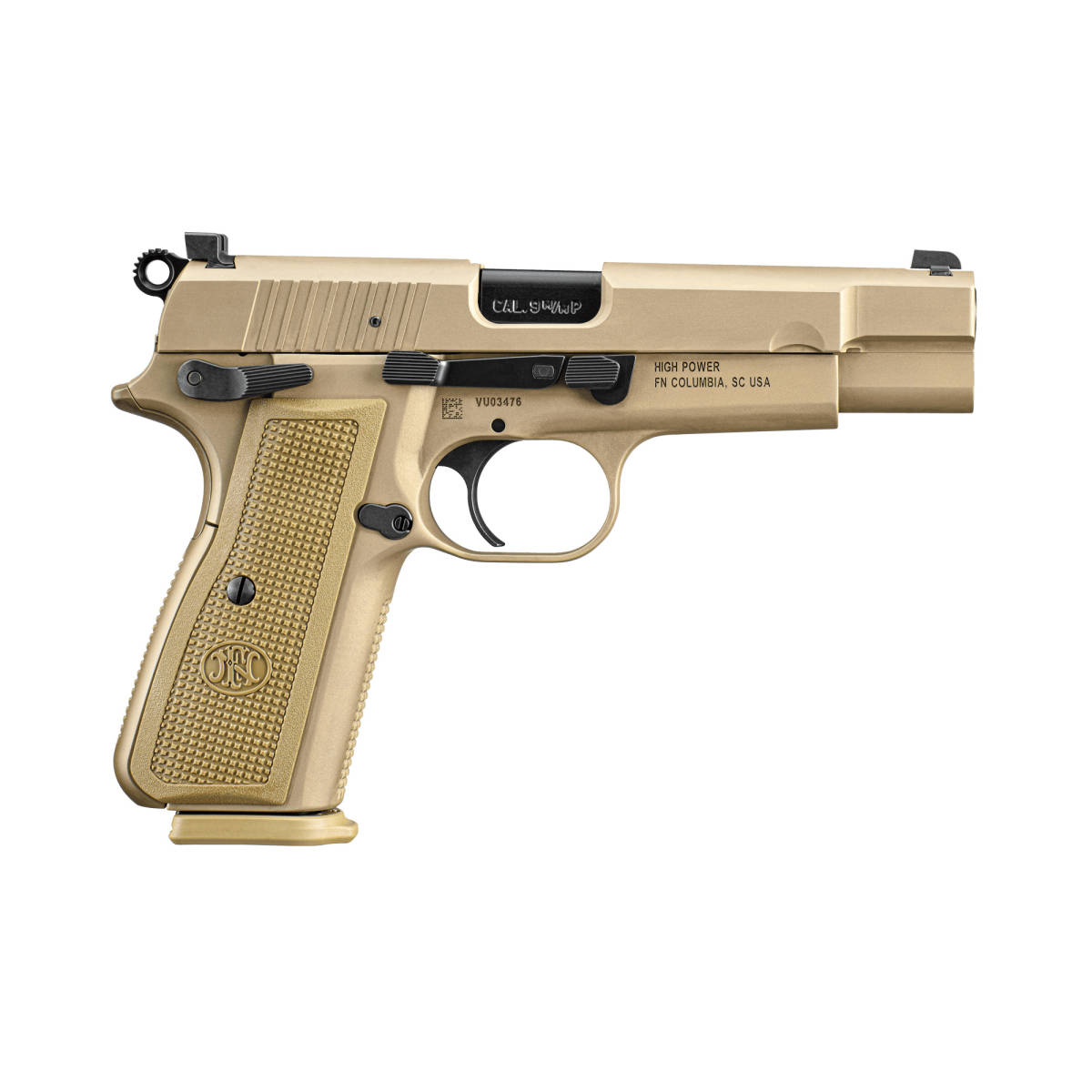 FN 66101117 High Power 9mm Luger 10+1, 4.70” Black Target Crown Steel...-img-2