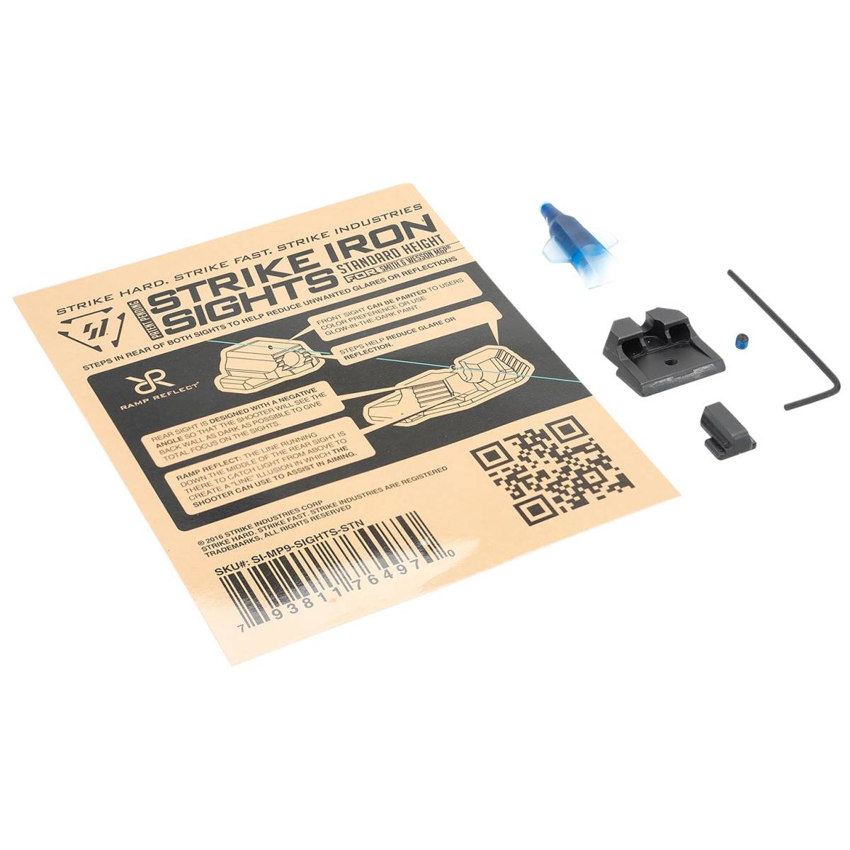 Strike Industries MP9SIGHTSSTN Iron Sights Black/Blank Front Sight Rear...-img-1