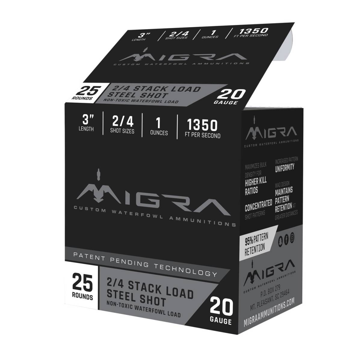 Migra Ammunitions M20S24 Combinational 20Gauge 3” 1oz 2/4Shot 25 Per...-img-1
