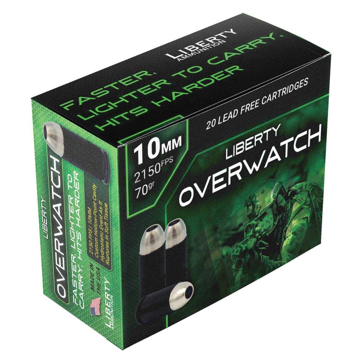 Liberty Ammunition LAOW10MM702150 OverWatch 10mmAuto 70gr Open Cavity...-img-1