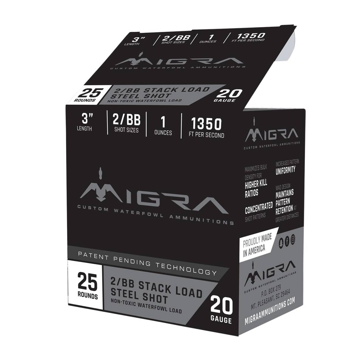 Migra Ammunitions M20S46 Combinational 20Gauge 3” 1oz 4/6Shot 25 Per...-img-1