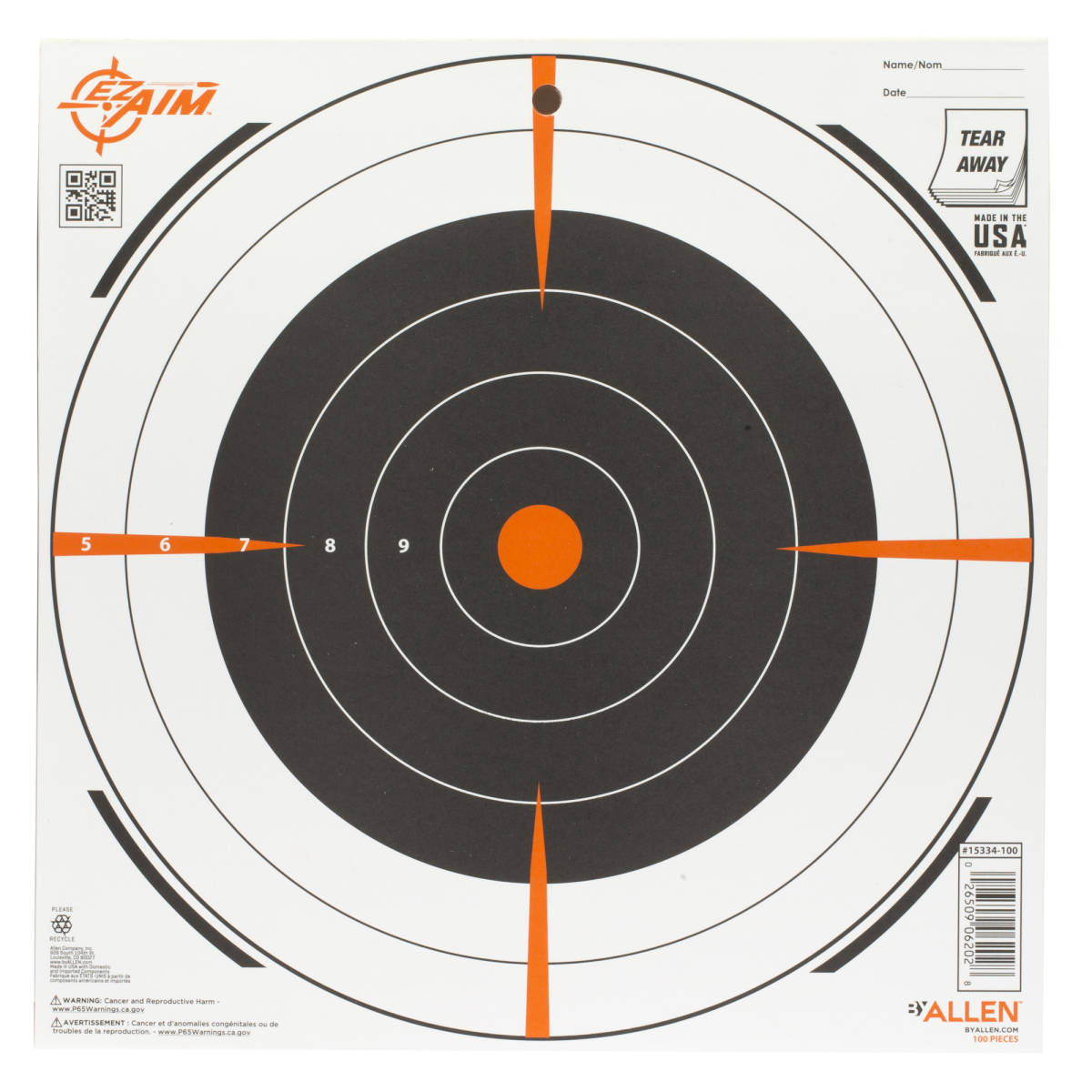 EZ-Aim 15334100 Shooting Target Bullseye Paper Hanging 12” x ...