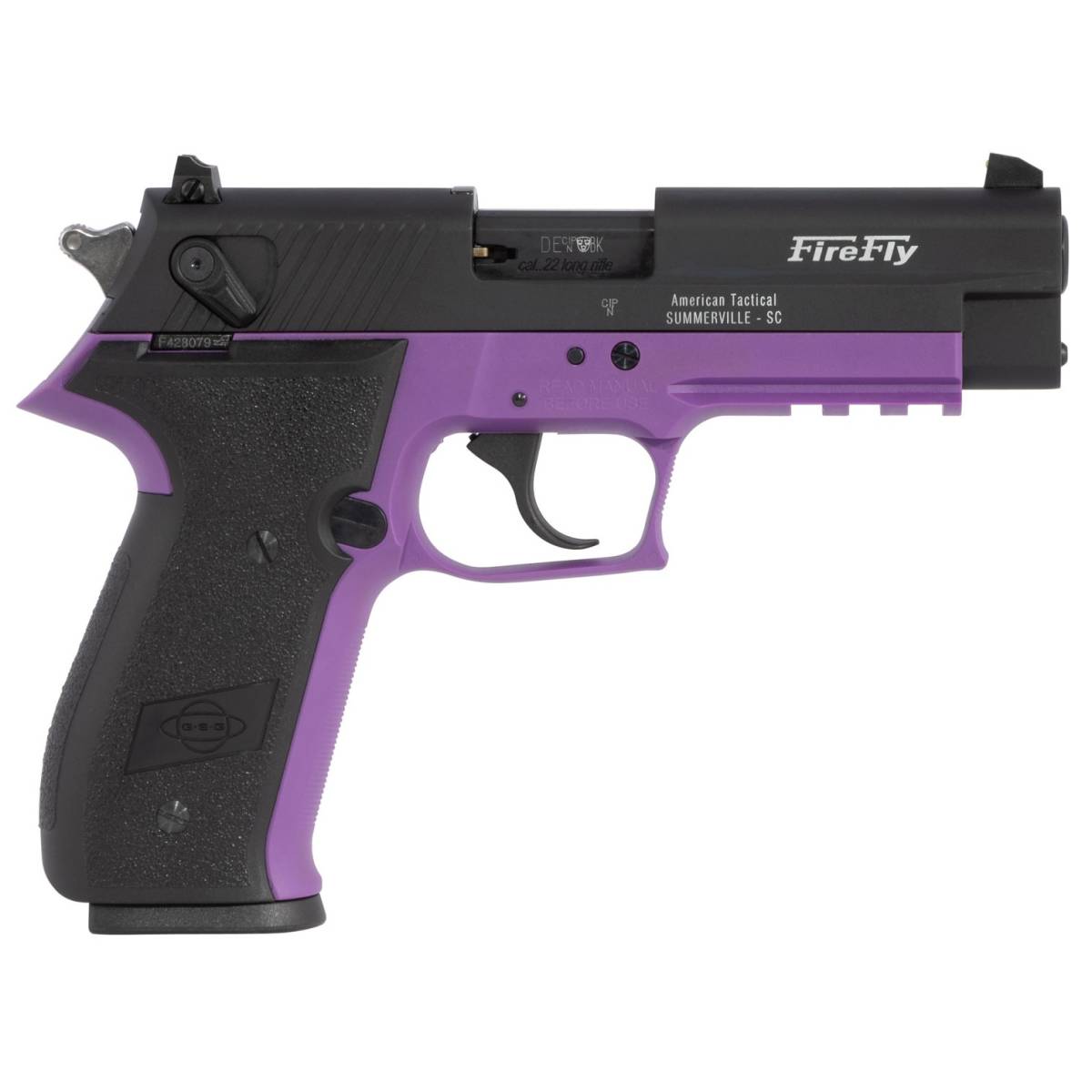GSG GERG2210FFL FireFly 22 LR 10+1 4” Black Serrated Slide, Purple...-img-1