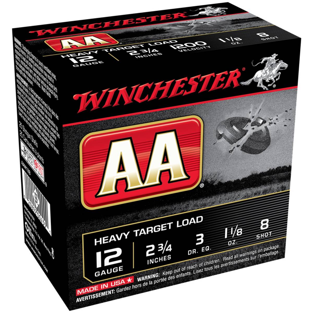 Winchester Ammo AAM128 AA Heavy 12 Gauge 2.75” 1 1/8 oz 8 Shot 25 Per...-img-0